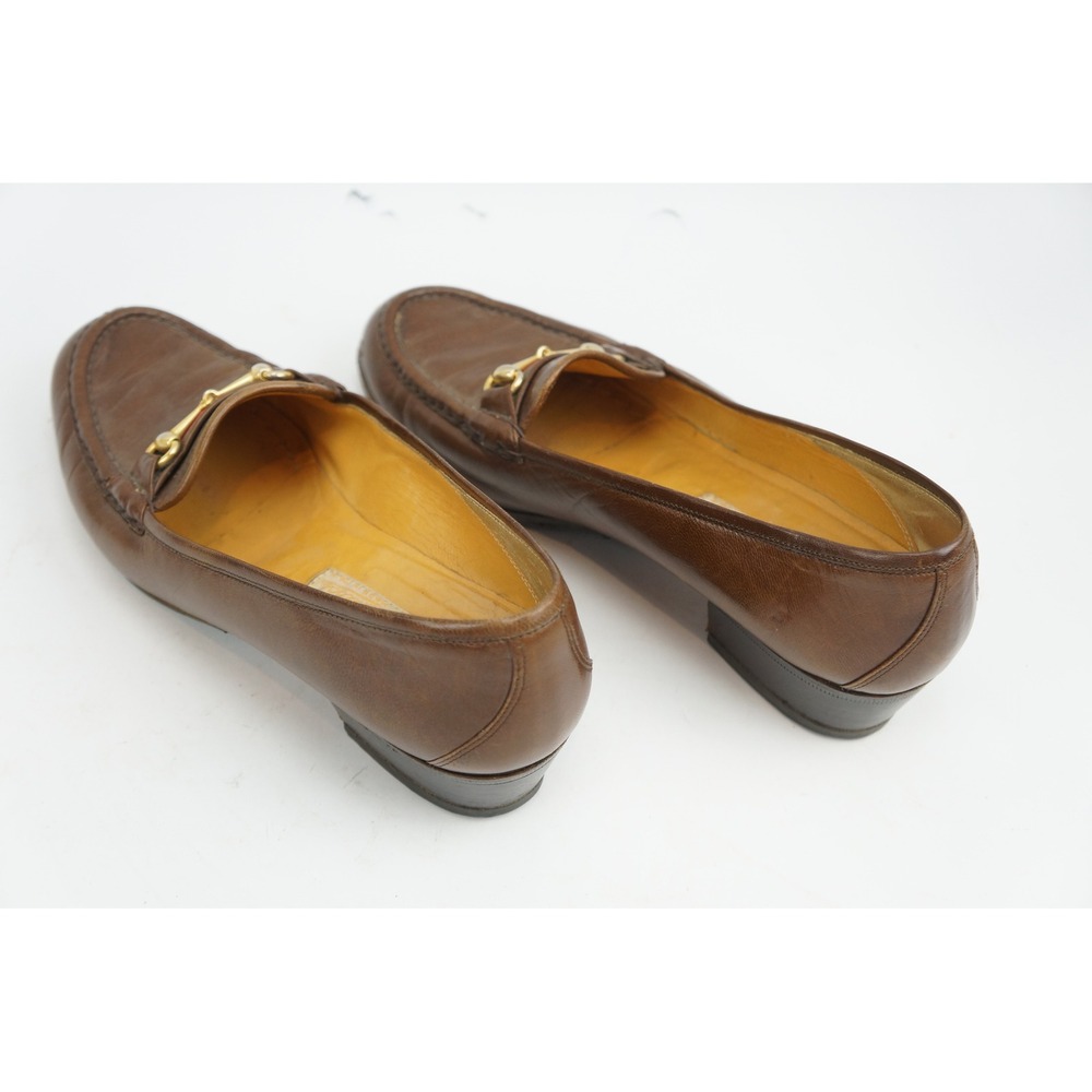 Gucci Horsebit Loafers 36.5 B Brown Leather Web Stripe Vintage Good condition - Picture 2 of 7